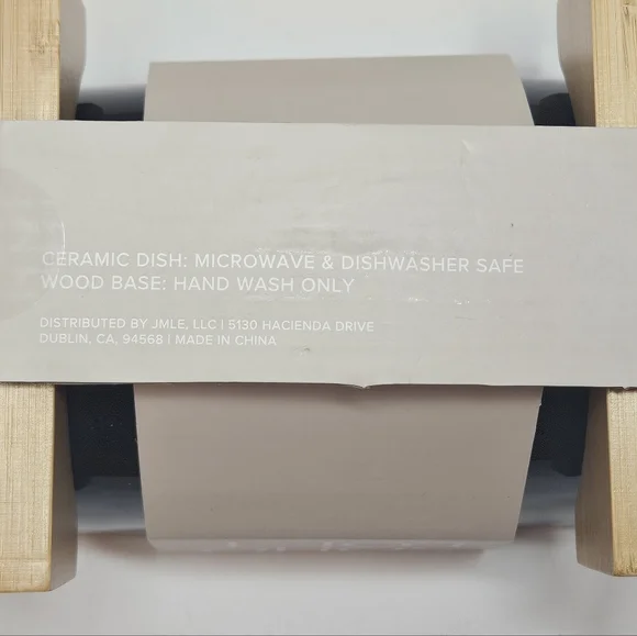 Soho Loft Black Bowl with Wooden Stand NEW - Picture 6 of 7